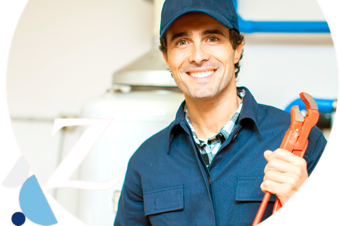 fontanero con llave inglesa